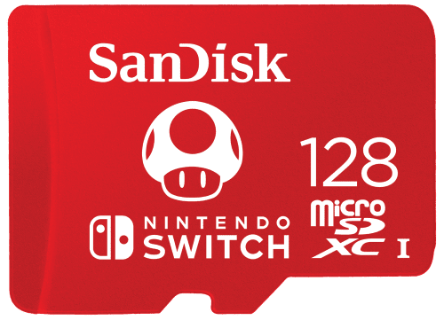 Carte microsd xc1 128go SanDisk Western Digital spéciale pour Nintendo Switch