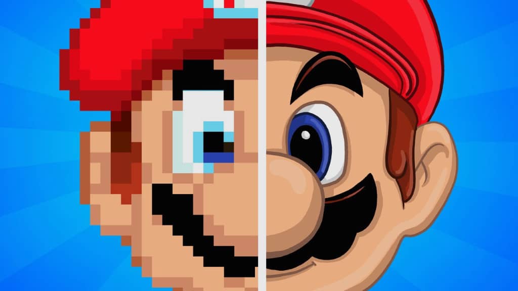 évolution des graphismes du personnage de jeu vidéo Nintendo Mario